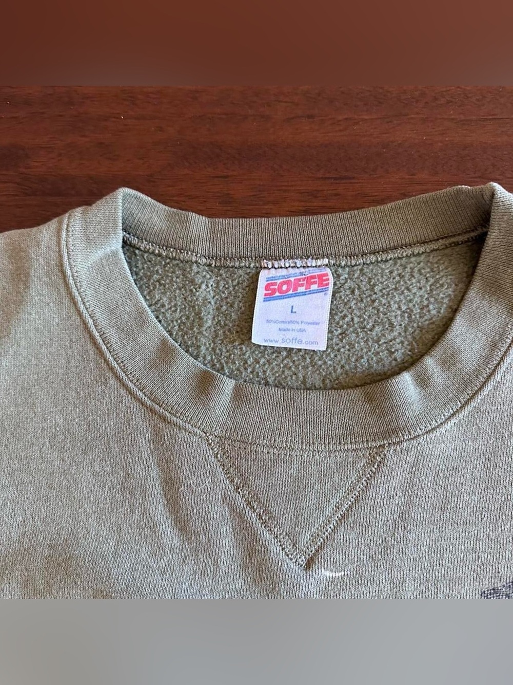 Vintage USMC Soffe Olive Green Sweatshirt Men’s L Made in USA - Picture 2 of 6